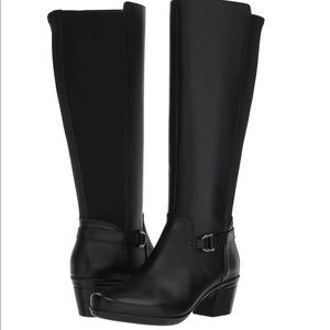 Clarks Emslie March Knee High Boots Black Size 7M
